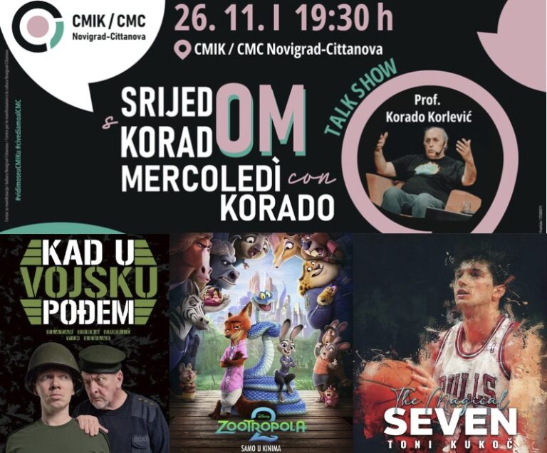Tjedna najava događanja u CMIK-u 24.11.2025.